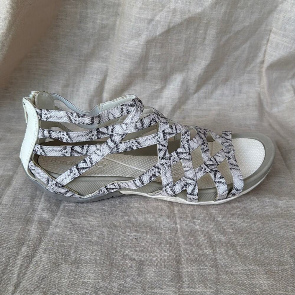 Baretraps Sandals 8.5M Samina Snake Print Strappy Cage Flat Comfort Shoes